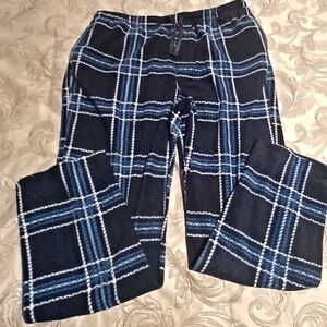EUC Perry Ellis Portfolio Blue Plaid Polar Fleece Lounge Pants - Men's Size XL